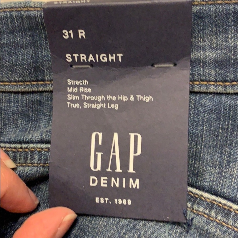Gap 31R Straight stretch mid rise New